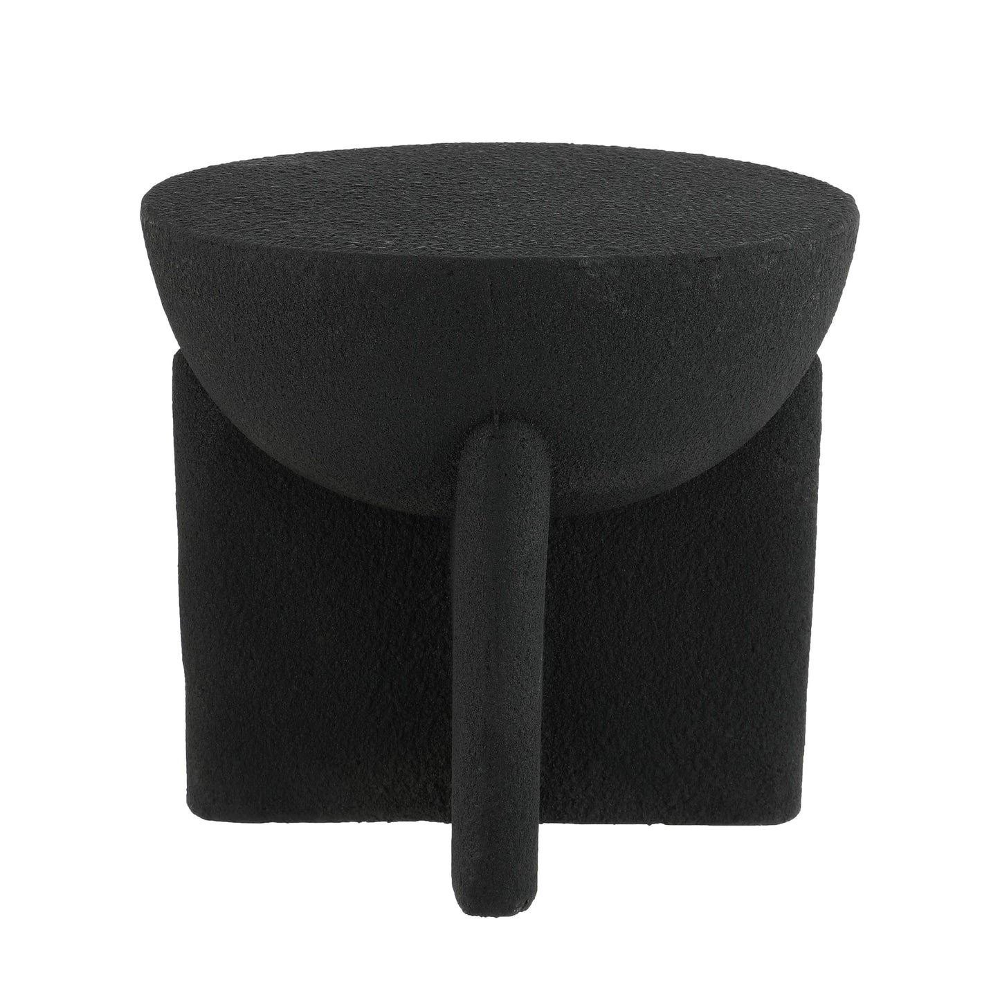 JONATHAN Y Brady Indoor/Outdoor Accent Table & Garden Stool, Minimalist Geometric Weather Resistant Sculptural Side Table for Patio, 17.75" x 16.25", Black Frosted TBL1109A