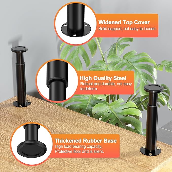 Wlrrcwdttc 4 Pcs Adjustable Bed Center Support Legs 7.08-12.2 inch