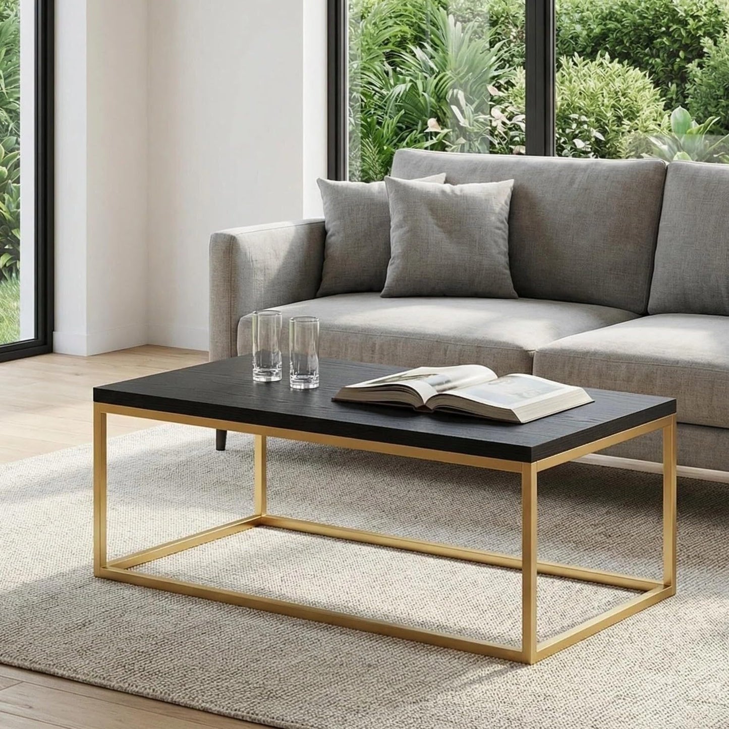 CENSI 40" Black and Gold Coffee Table