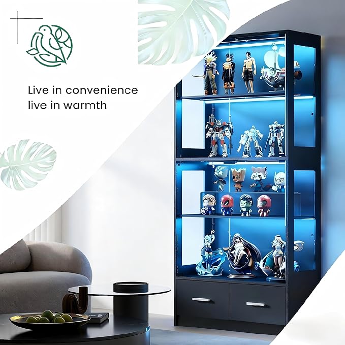 Lamtor Display Cabinet with Glass Doors