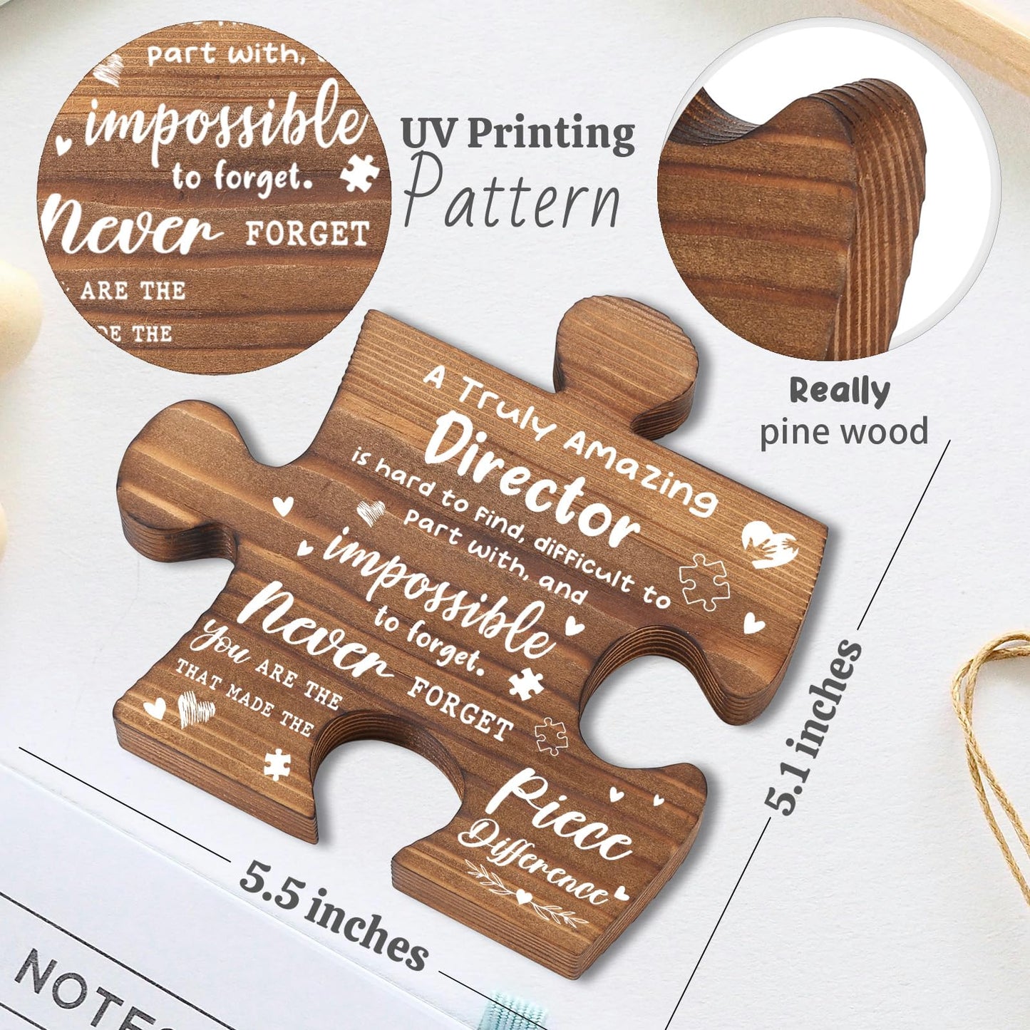 Director Thank You Appreciation Gifts, Director Office Decor Puzzle Piece Gifts Decorative Signs Plaques AXX06