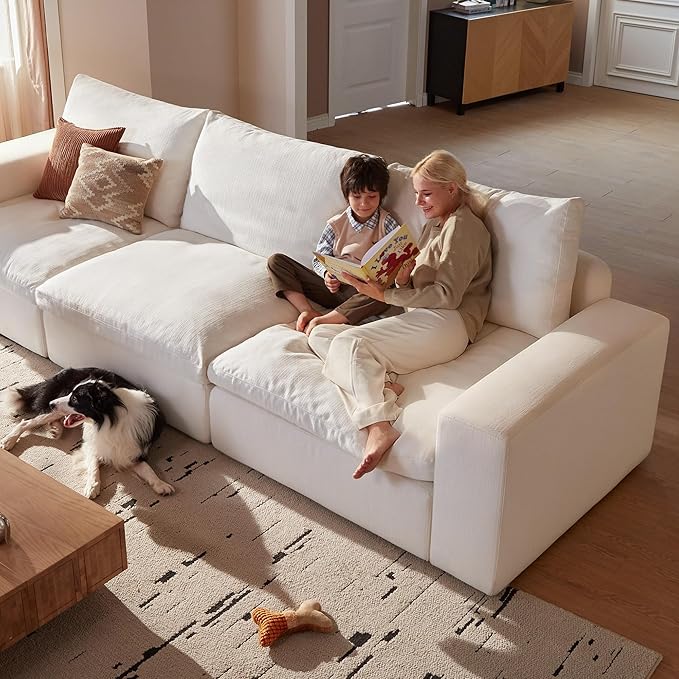 Cloud Couch Sectional 113.8'' Oversized Modular Deep Seat Sofa U Shaped Comfy