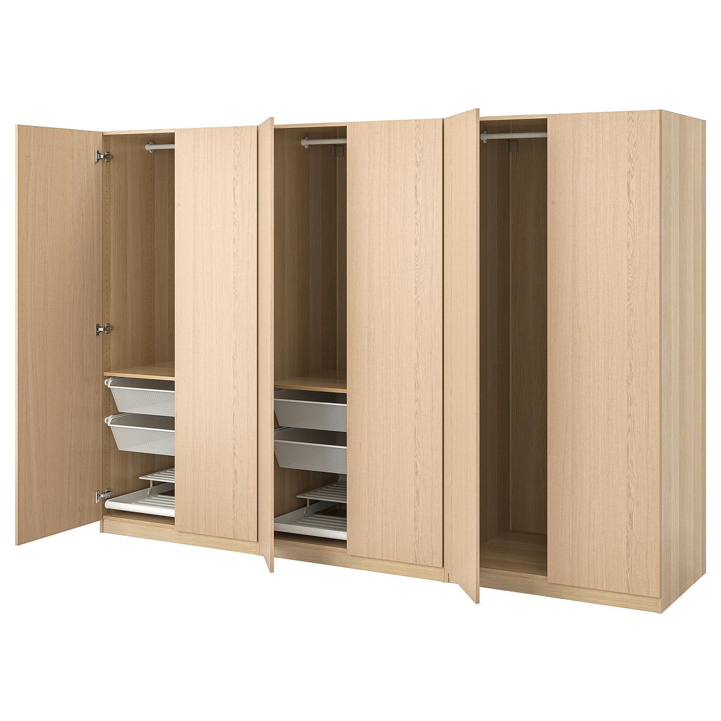 ProTuning PAX Wardrobe, white stained oak effect/Forsand white stained oak effect, 300x60x201 cm