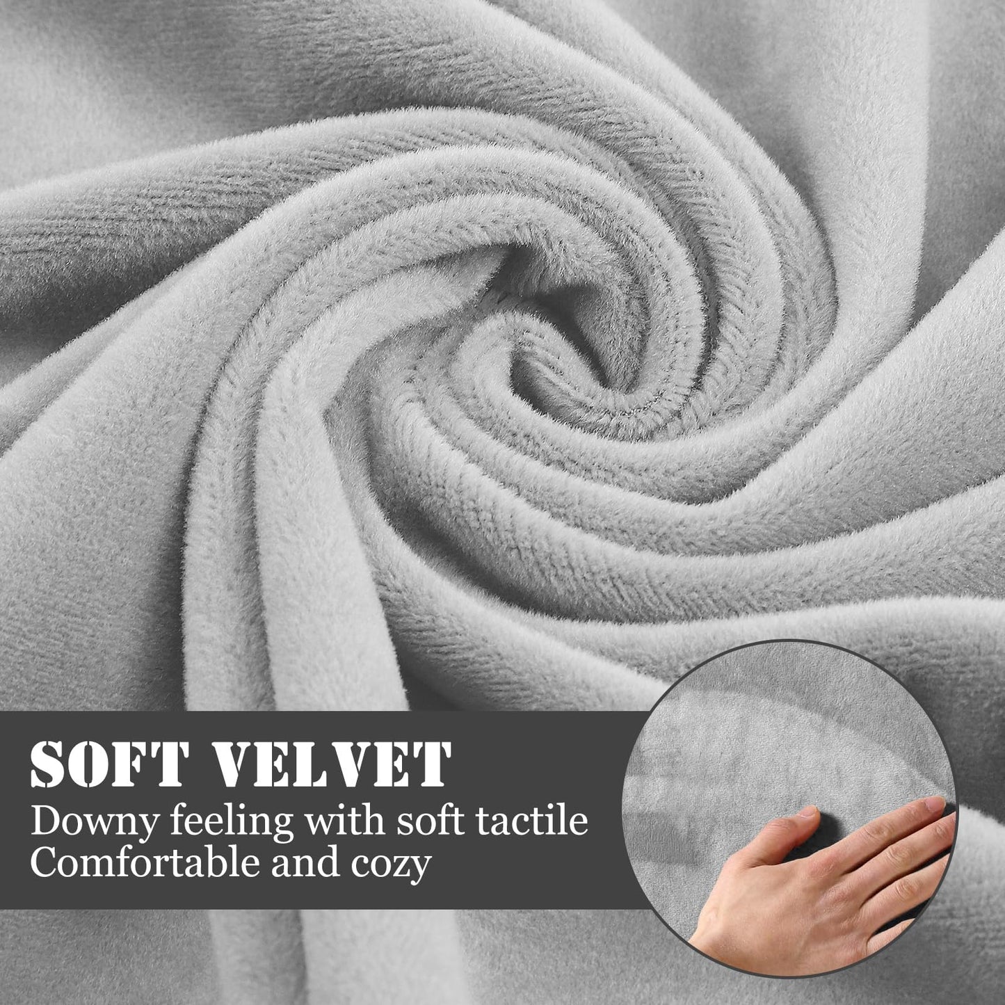 Cabilock 2 Pcs Universal Sofa Armrest Covers Elastic Velvet Slipcovers for Couch and Chair Stretch Furniture Protectors for Living Room and Office 7 X 20 Inches