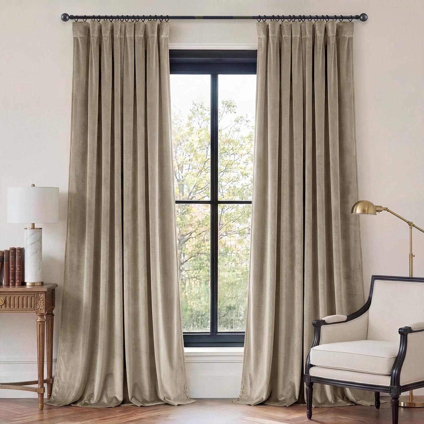 StangH Beige Room Darkening Curtains 96 inches Long, Back Tab Thermal Insulated Privacy Window Drapes for Living Room Bedroom, Luxury Elegant Home Decor, W52 x L96 inches, 2 Panels