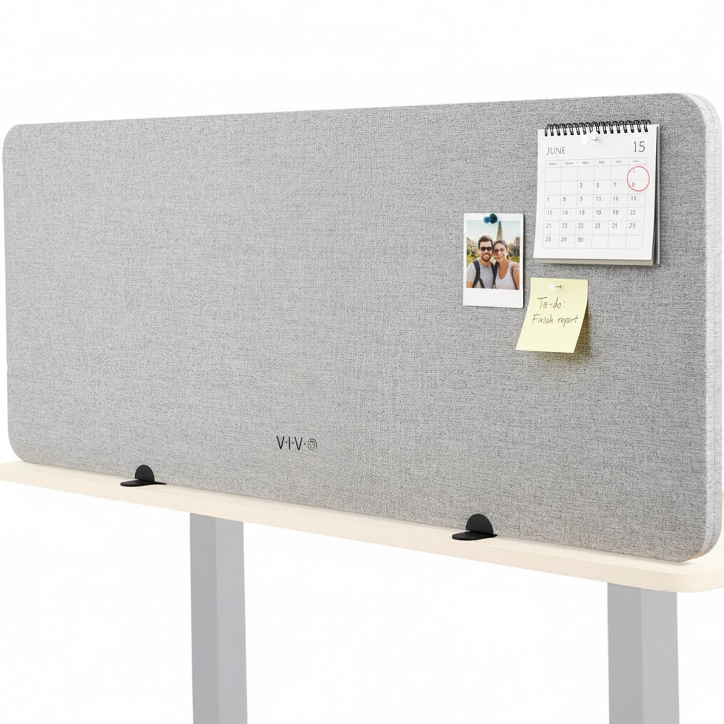 VIVO Gray Freestanding 59 x 24 inch Privacy Panel, Sound Absorbing Cubicle Desk Divider, Acoustic Partition, PP-1-V060G-S