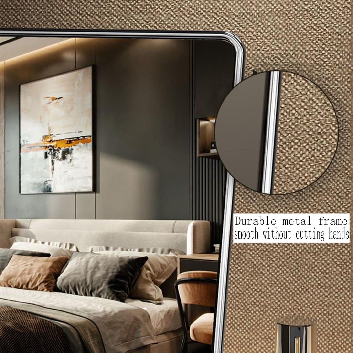 Numjeg Desktop Vanity Makeup Mirror Portable Standing Mirror with Metal Stand 90°Adjustable Rectangular Desk Table Mirrors Good for Bedroom Living Room Shower Room Office