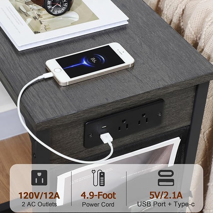 AMHANCIBLE C Shaped End Table