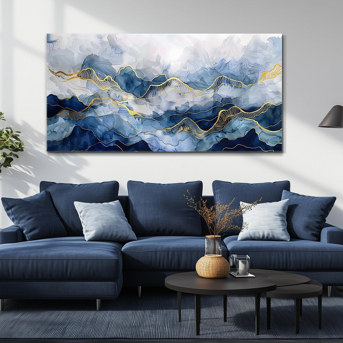 FUHAIHUA Abstract Ink Paintings Canvas Decor For Bedroom Wall Art For Living Room Office Decorations Minimalism Pictures Canvas Prints Artwork Ready to Hang Modern Home Decor 20"X40"