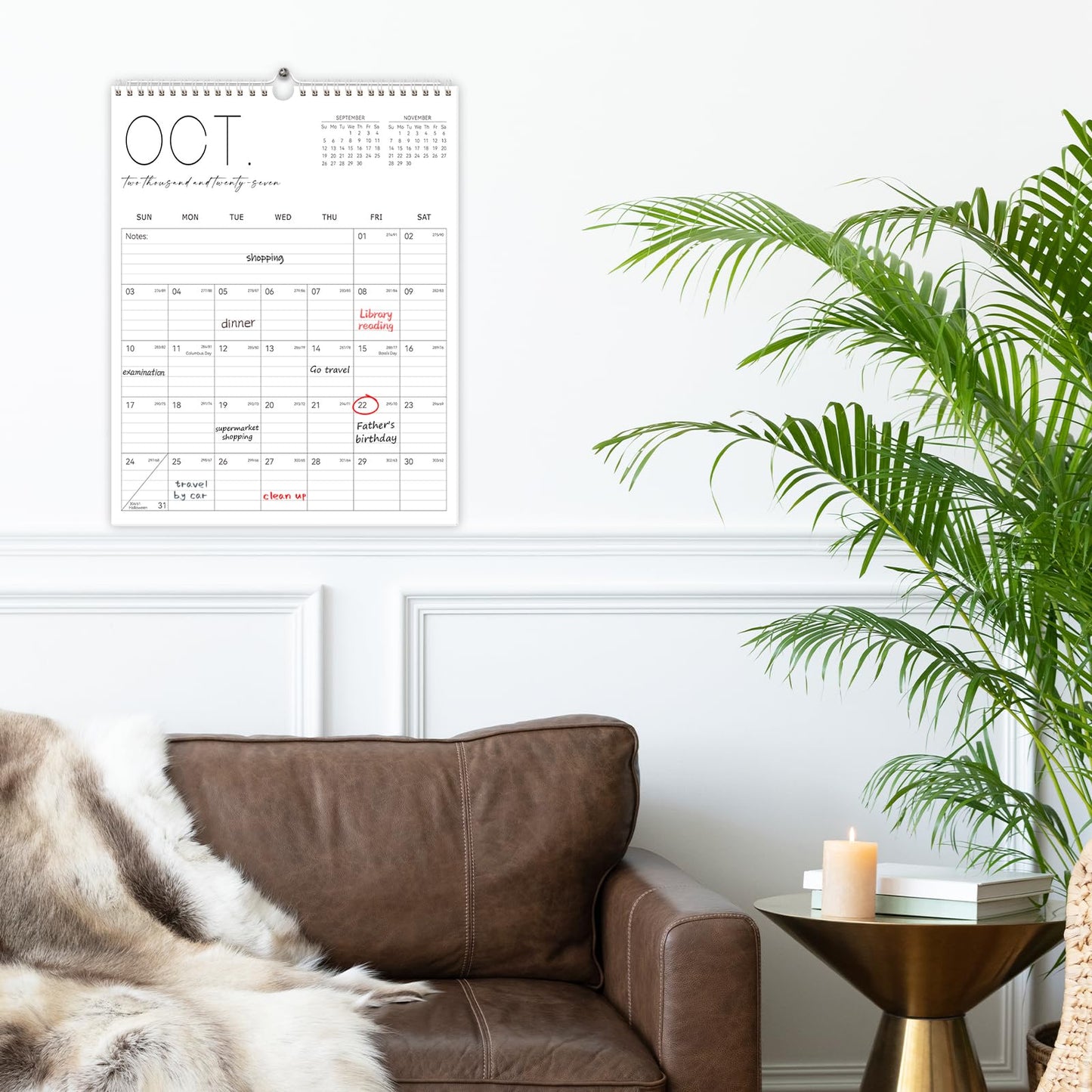 Guasslee Wall Calendar 2026-2027, Vertical Calendar Wall 2026, Jun. 2026-Dec. 2027, 19-Month Paper Calendar Spiral Bound, Monthly Planner Wall for Office School Home Easy Organizing, 14” X 11”