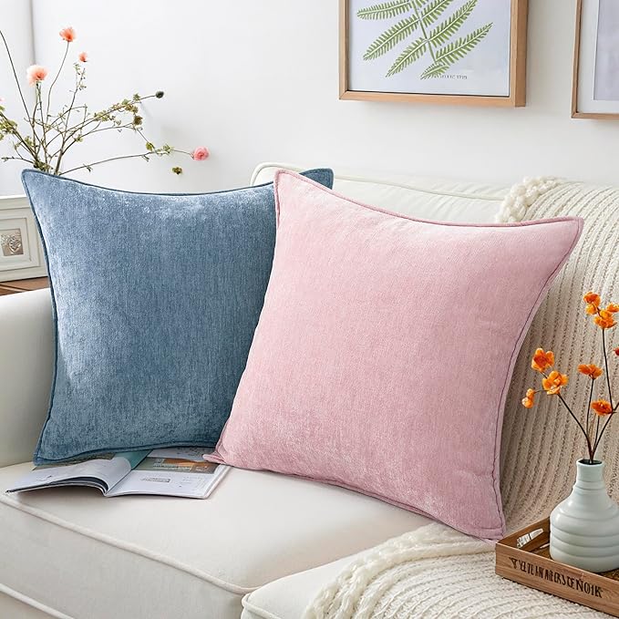 decorUhome Summer Couch Euro Sham Throw Pillow Covers 22x22 Set of 2,