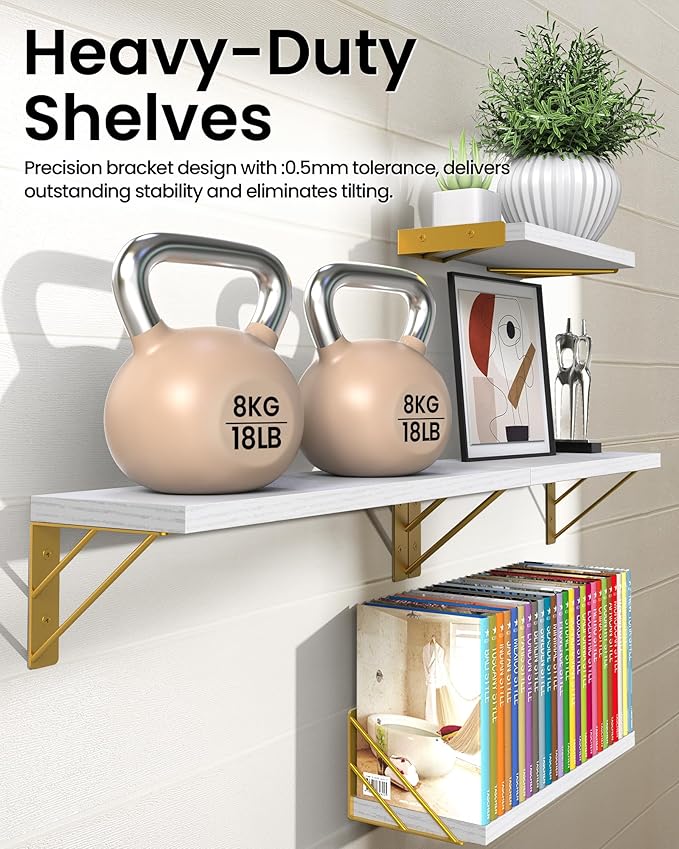 BAYKA Wall Shelves for Bedroom Decor, Floating Wall Shelf for Living Room