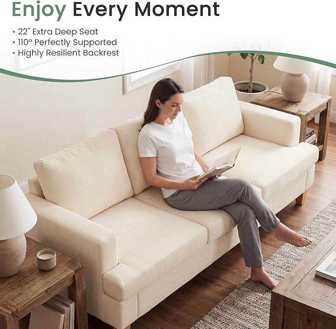 YOUDENOVA Sofa, 3 Piece Set Comfy Sofa, 2 Loveseat & 3 Seater Couch