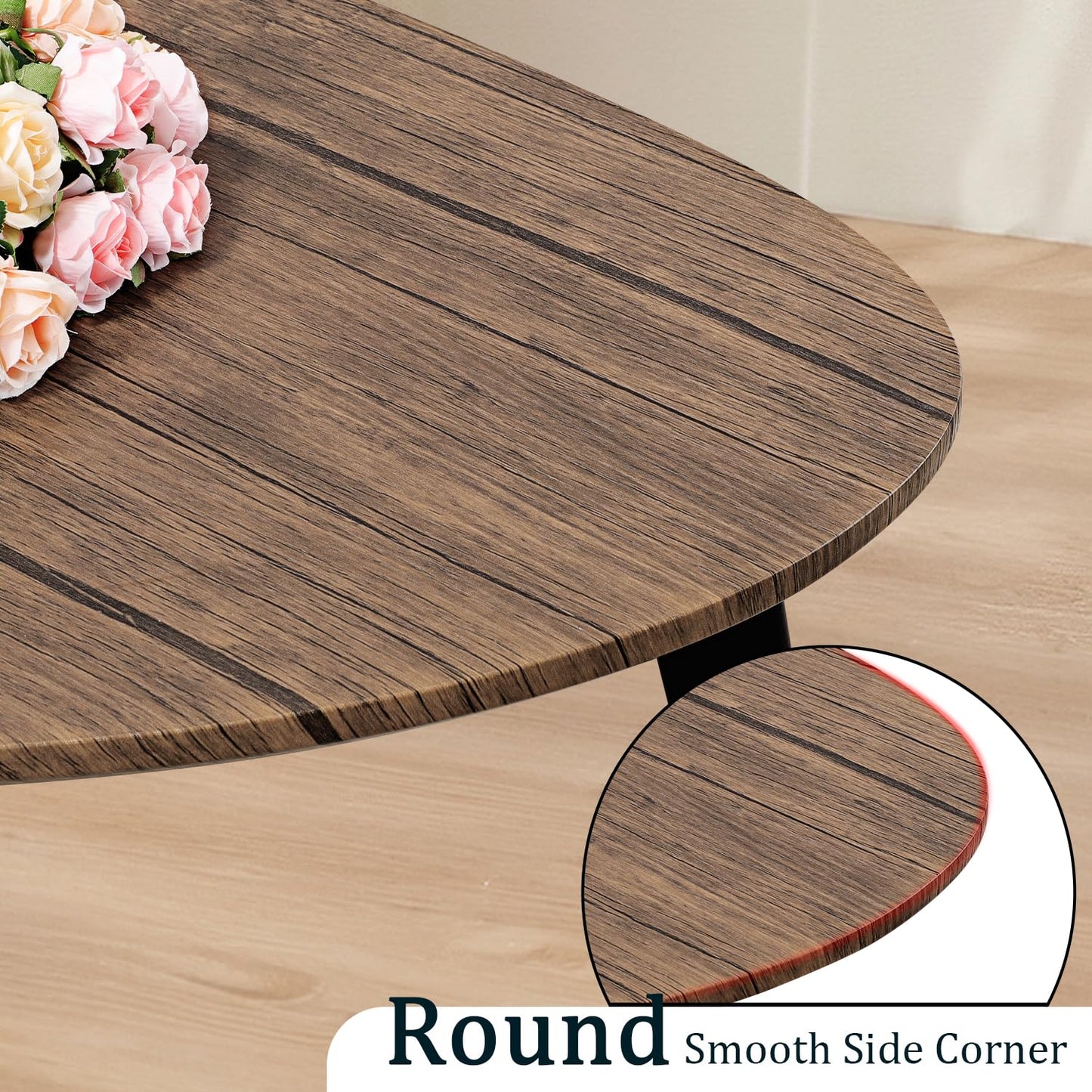 Modern Coffee Table Coffee Tables for Space Unique Simple Oval Center Table with Wood Frame for Living Room 19" D x 34" W x 16" H