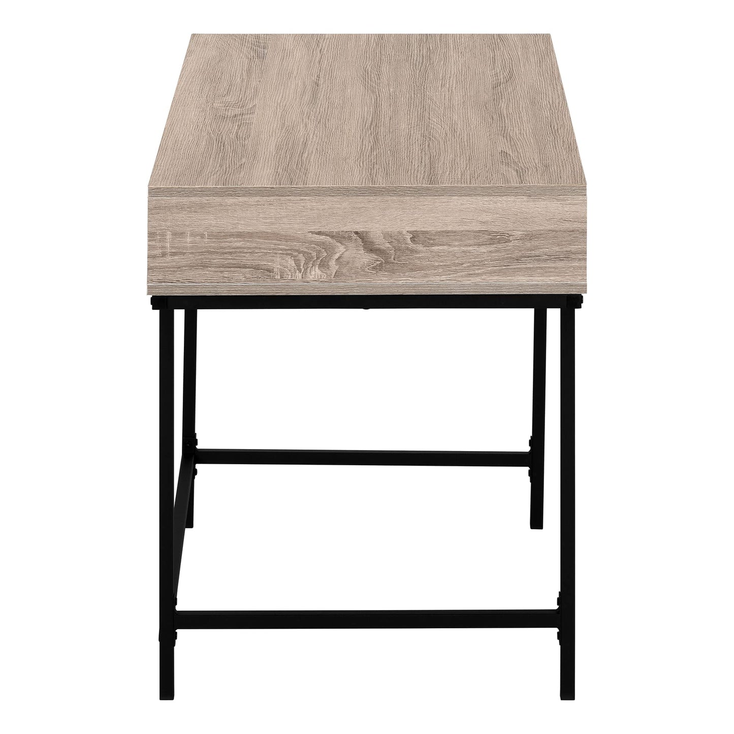 Monarch Specialties I 7555 Computer Desk, Home Office, Laptop, Storage Drawers, 48" L, Work, Metal, Laminate, Brown, Black, Contemporary, Modern