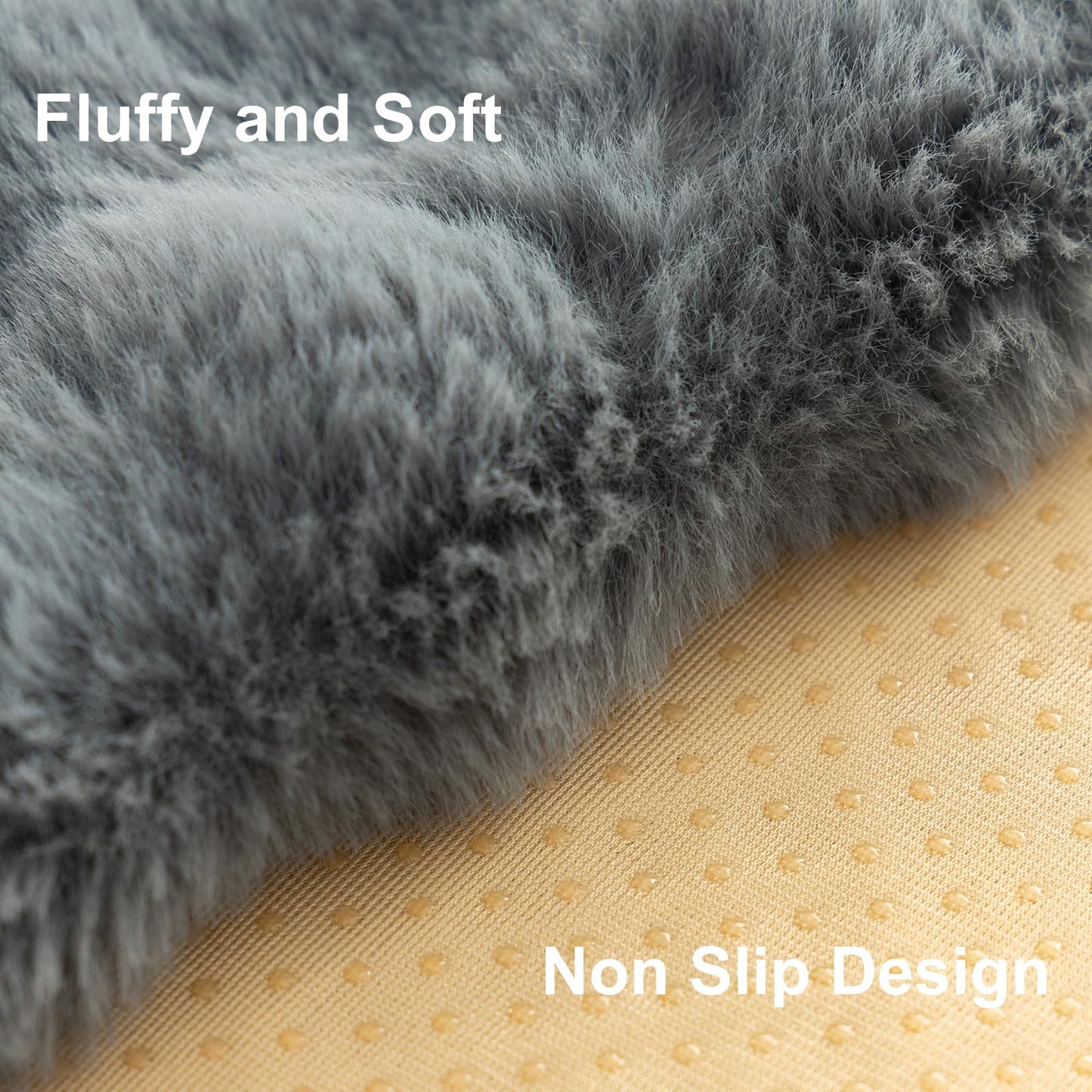 Aucrovee Soft Plush Faux Fur Couch Cover, Thick Warm Fuzzy Sectional Sofa Covers for 3 Cushion Couch Sofa Non Slip Slipcover, Furniture Protector Covers for Pets(1 PCS 36"x94" Dark Grey)