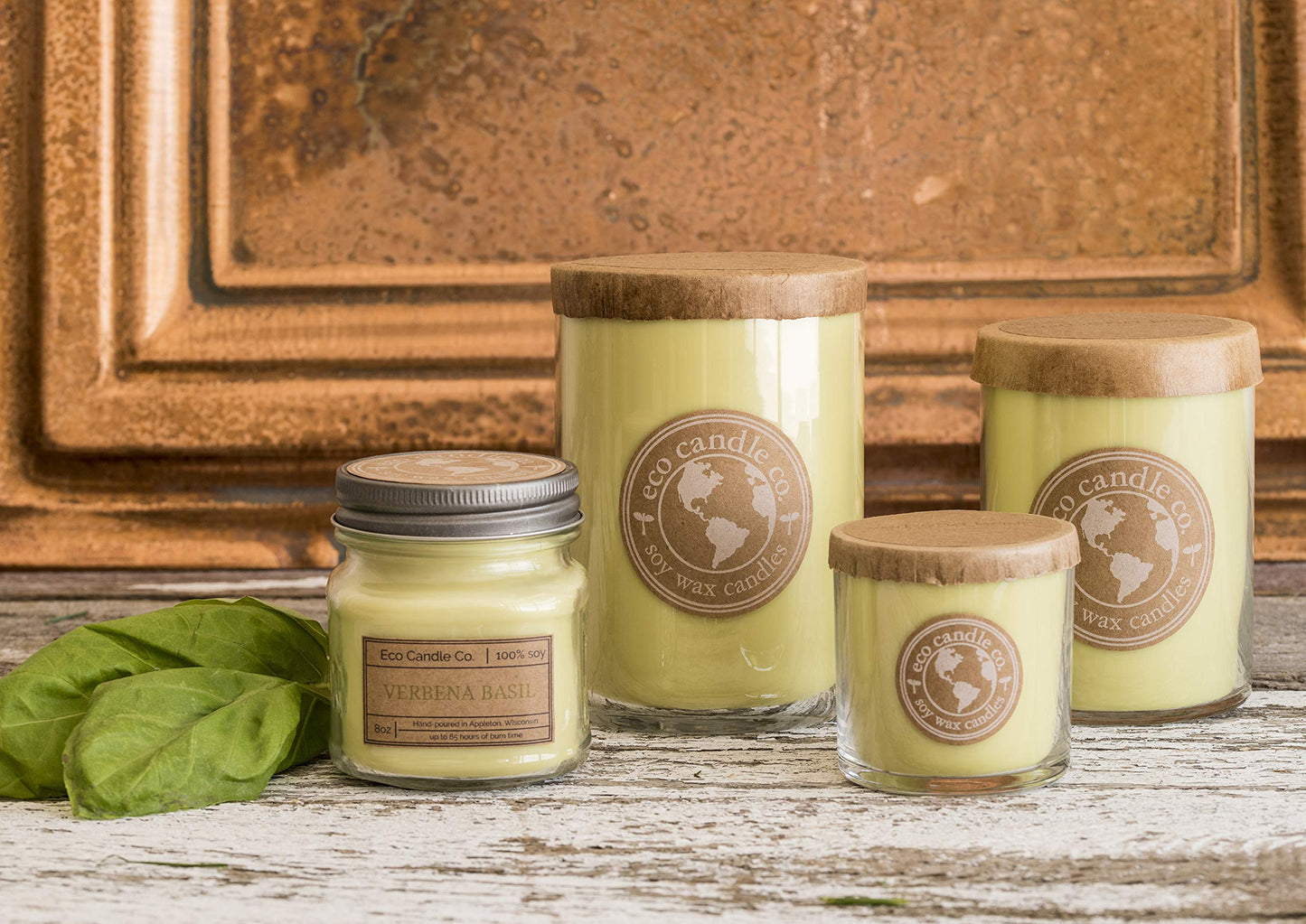ECO CANDLE CO. Recycled Candle, Ocean Waves, 26 oz. - Scents of Marine Air, Citrus, & Musk - 100% Soy Wax, No Lead, Kraft Paper Label & Lid, Hand Poured, Made from Midwest Grown Soybeans