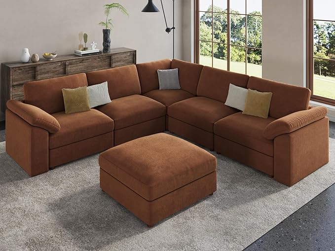 EASE MOOSE Sectional Modular Sofa, Luxury FSC Certified Chenille Comfty Deep