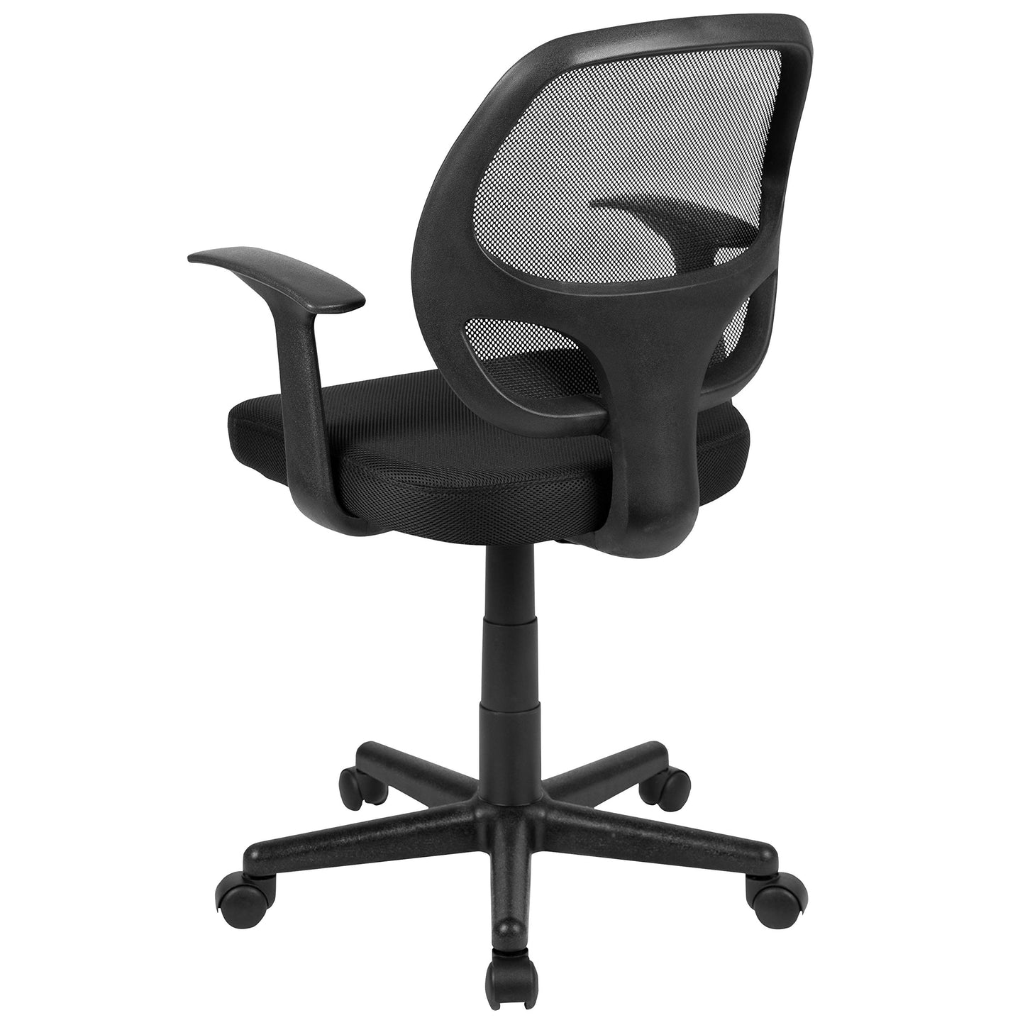 Flash Furniture Flash Fundamentals Mid-Back Black Mesh Swivel Ergonomic Task Office Chair with Arms