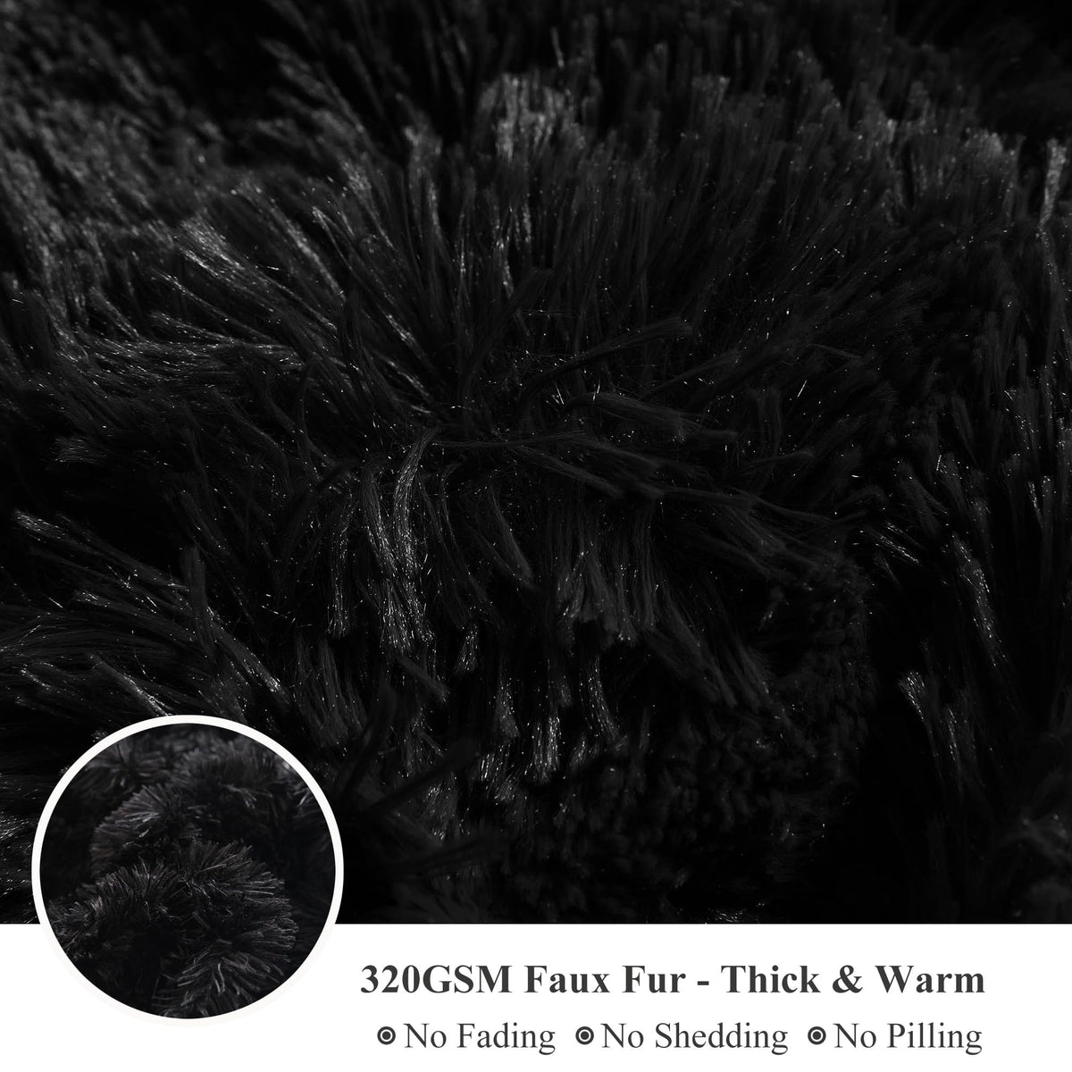 XeGe Plush Shaggy Duvet Cover Set, Luxury Ultra Soft Crystal Velvet Fluffy Bedding Sets 2 Pieces(1 Faux Fur Furry Comforter Cover + 1 Fuzzy Faux Fur Pillow Case), Zipper Closure (Twin, Black)