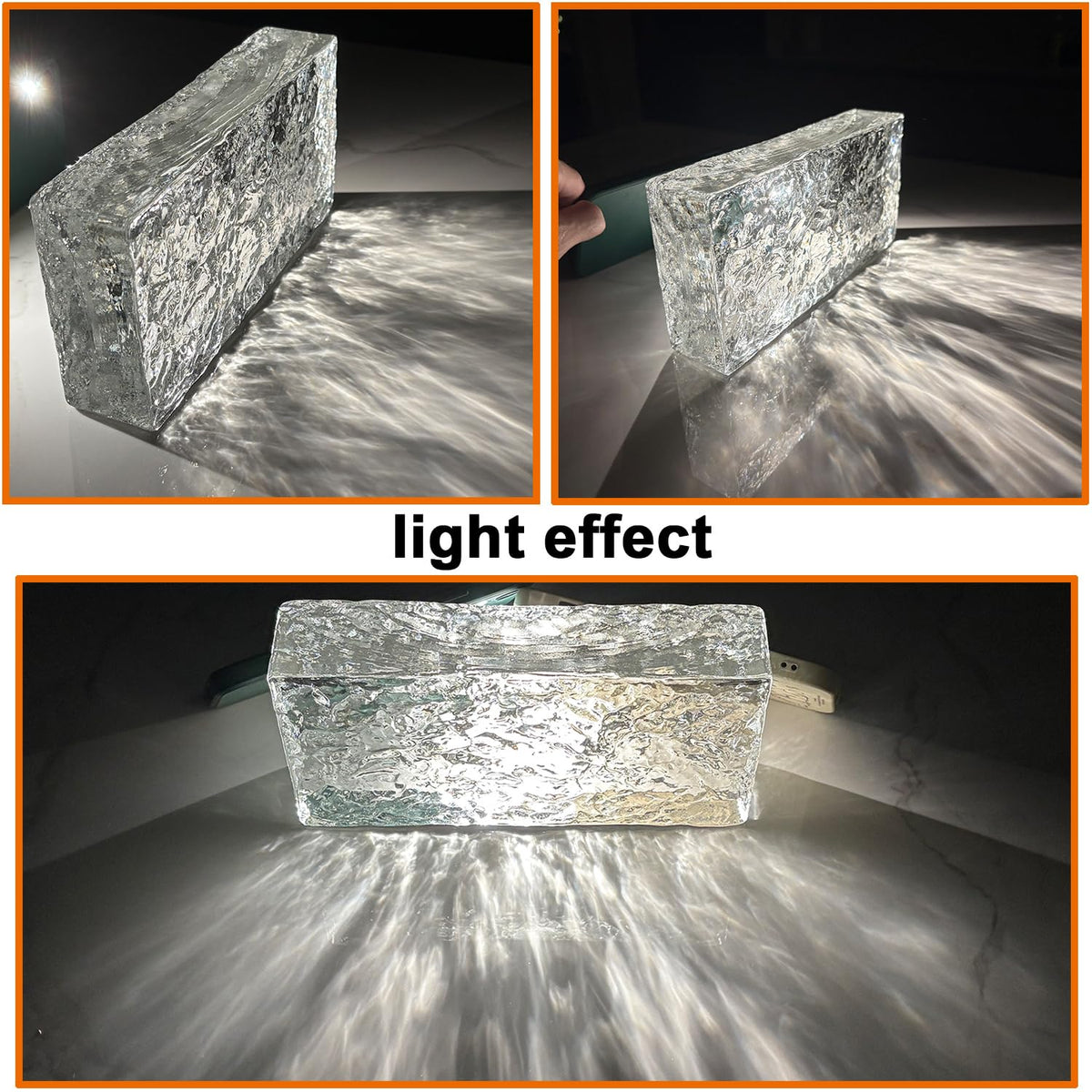 Yutianli Transparent Glass Blocks Wall Decor Ice Crystal Textured Solid Rectangular Glass Bricks Used as Partition Walls Accent Wall