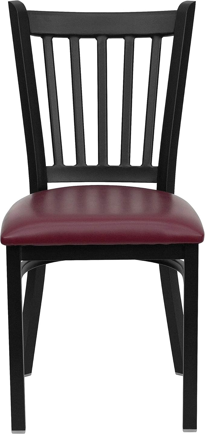 Flash Furniture 4 Pack HERCULES Series Black Vertical Back Metal Restaurant