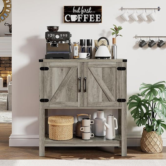 Mufico Console Table with 2-Door Cabinet Coffee Bar Cabinet Sofa Table