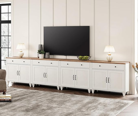 WAMPAT Farmhouse TV Stand for 85 inch TV
