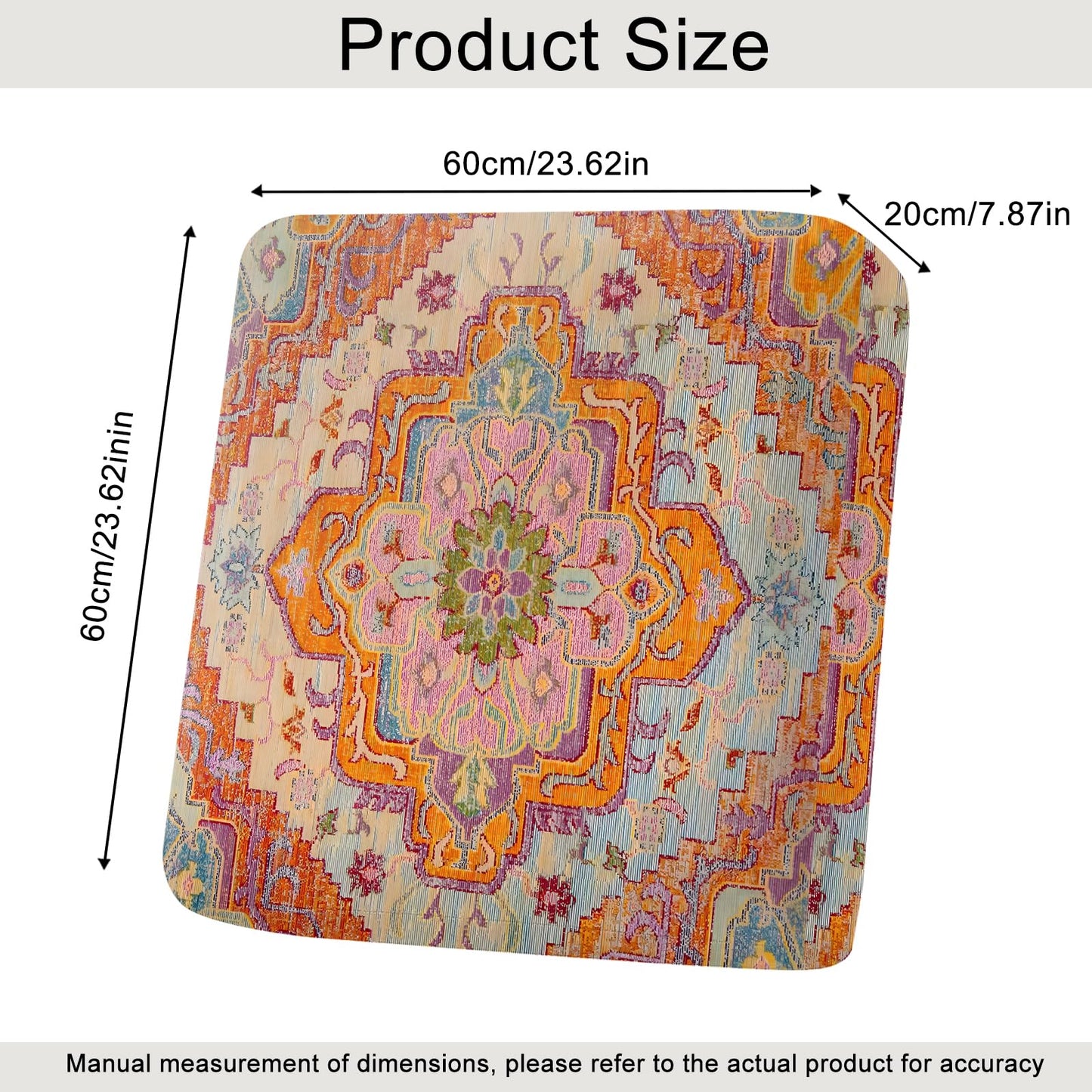ZSYTZL Boho Printed Couch Cushion Covers, Waterproof Stretch Outdoor Cushion Covers, Patio Sofa Covers with Elastic Bottom-1 Piece, Orange