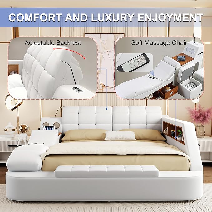 King Size Smart Multifunctional Bed Frame, Platform Bed