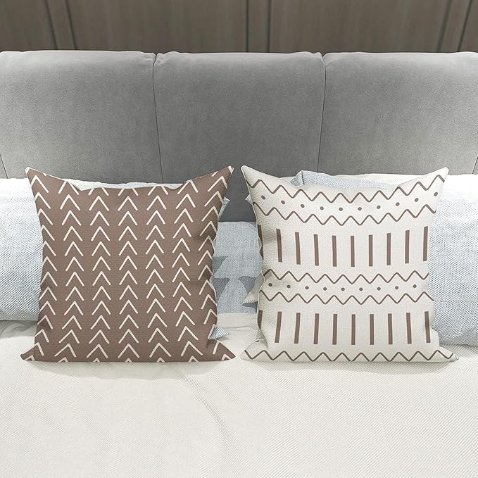 YCOLL Pillow Covers 18x18 Set of 4, Modern Sofa Throw Pillow Cover, Decorative