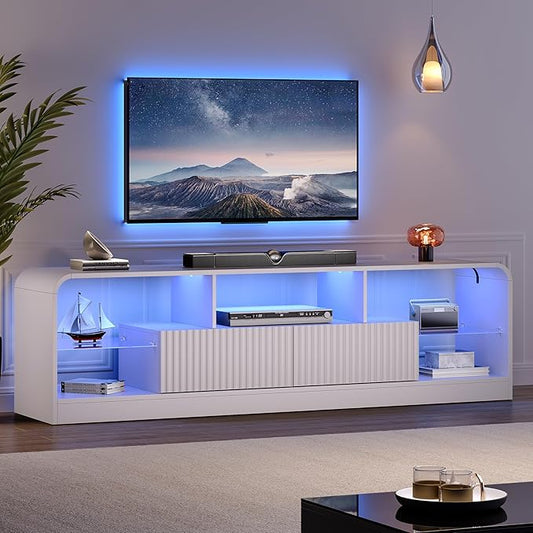 TV Stand for 60/65/70 Inch TVs, Modern Curved TV Console