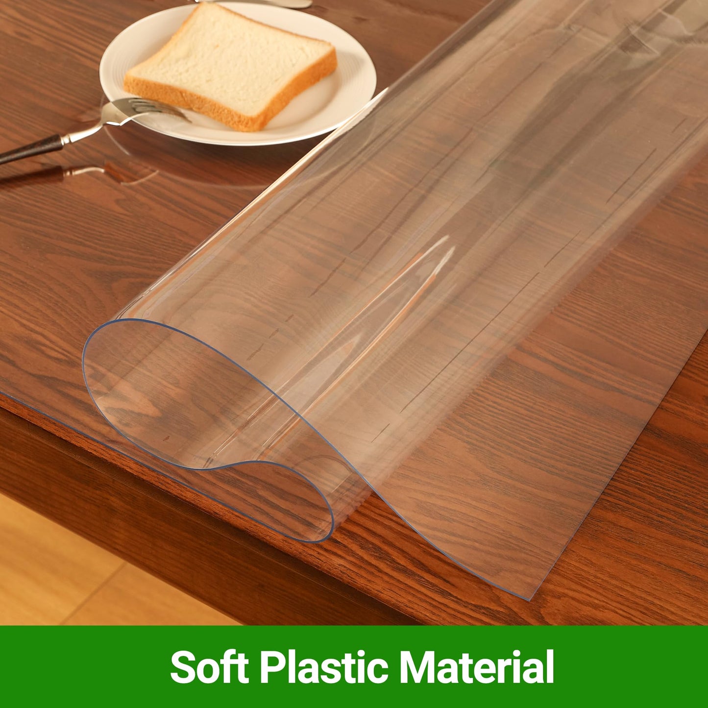 ETECHMART Clear Plastic Table Cover Protector Rectangle 20 x 40'', Thick Waterproof Transparent Table Protector for Dining Table, Non-Slip Heat Resistant Clear Desk Mat for Kitchen Office Desktop