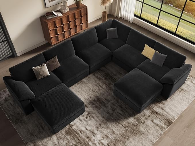 EASE MOOSE Oversized L Shaped Sectional Modular Sofa, Large U Shaped Sectional