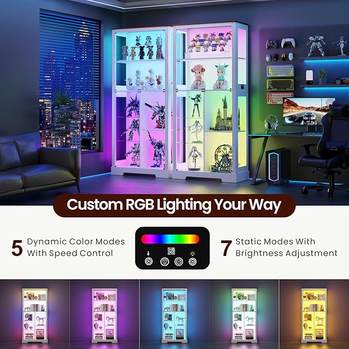 71” Glass Display Cabinet with RGB Light