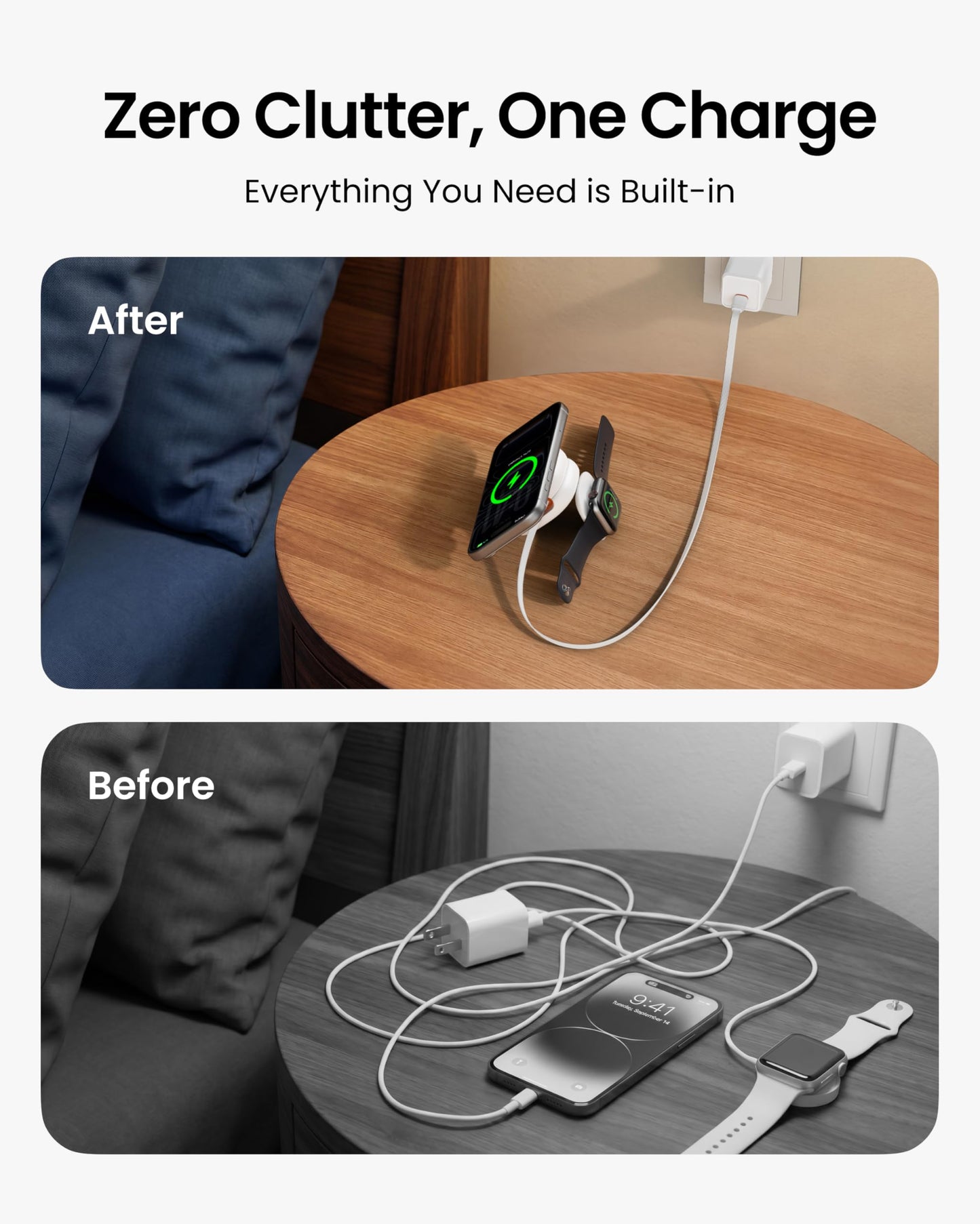 VRURC 3 in 1 Charging Station for Apple,Qi2.2 25W Magnetic Wireless Charger