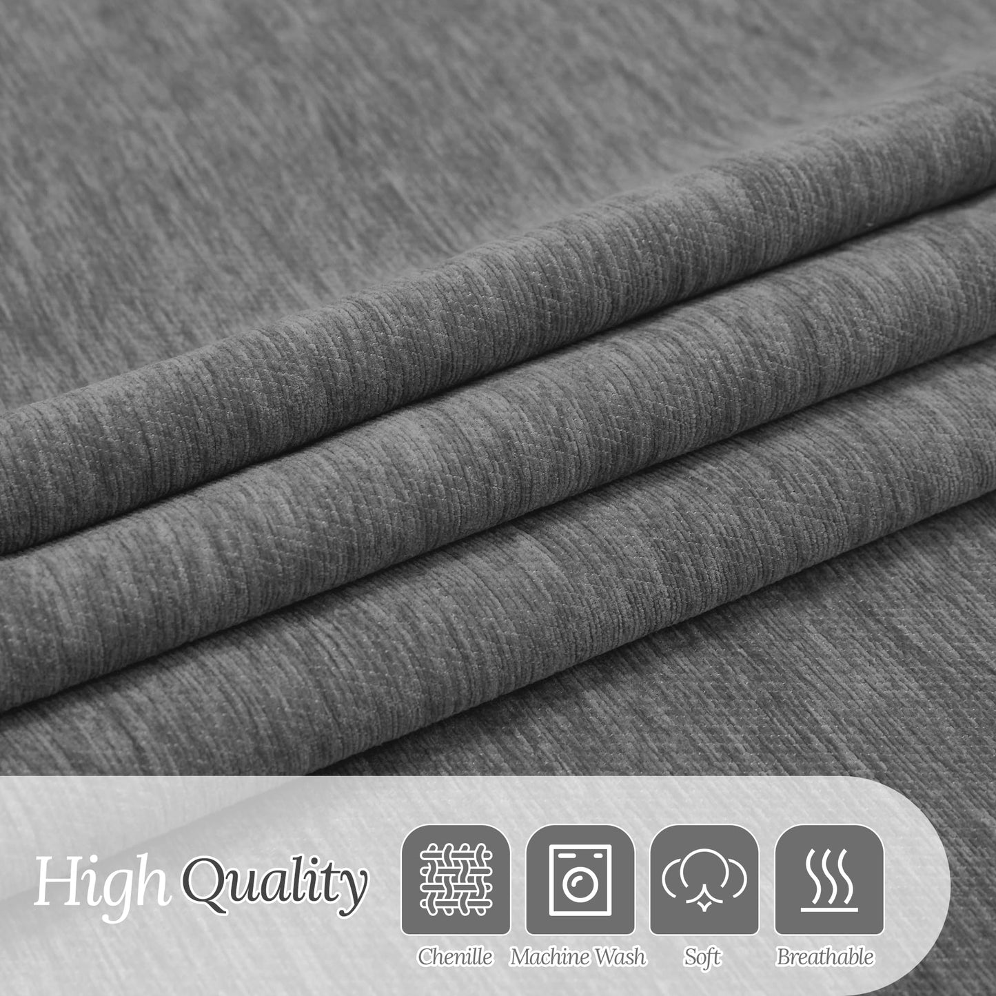 HDCAXKJ Corner Sectional Couch Covers for Dogs L Shape Sofa Cover with Tassel Chenille Super Soft Non Slip U Shaped Couch Cover Blanket Washable Sofa Slipcovers Protector (Light Gray, 91x276 inch)