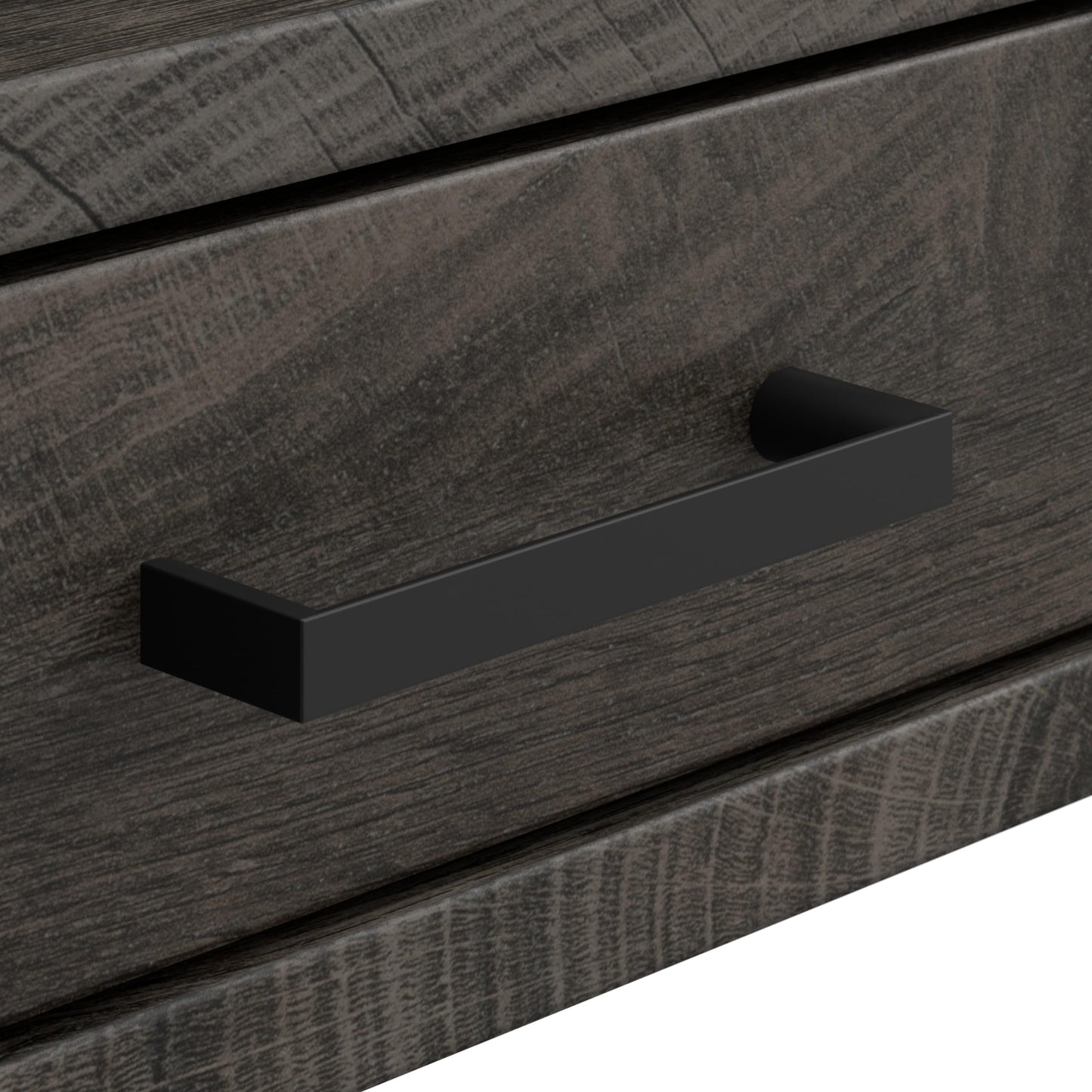 Bush Home Steele 54W Writing Desk with Storage in Dark Gray Hickory | Large Wooden Computer Table for Home Office Workspace
