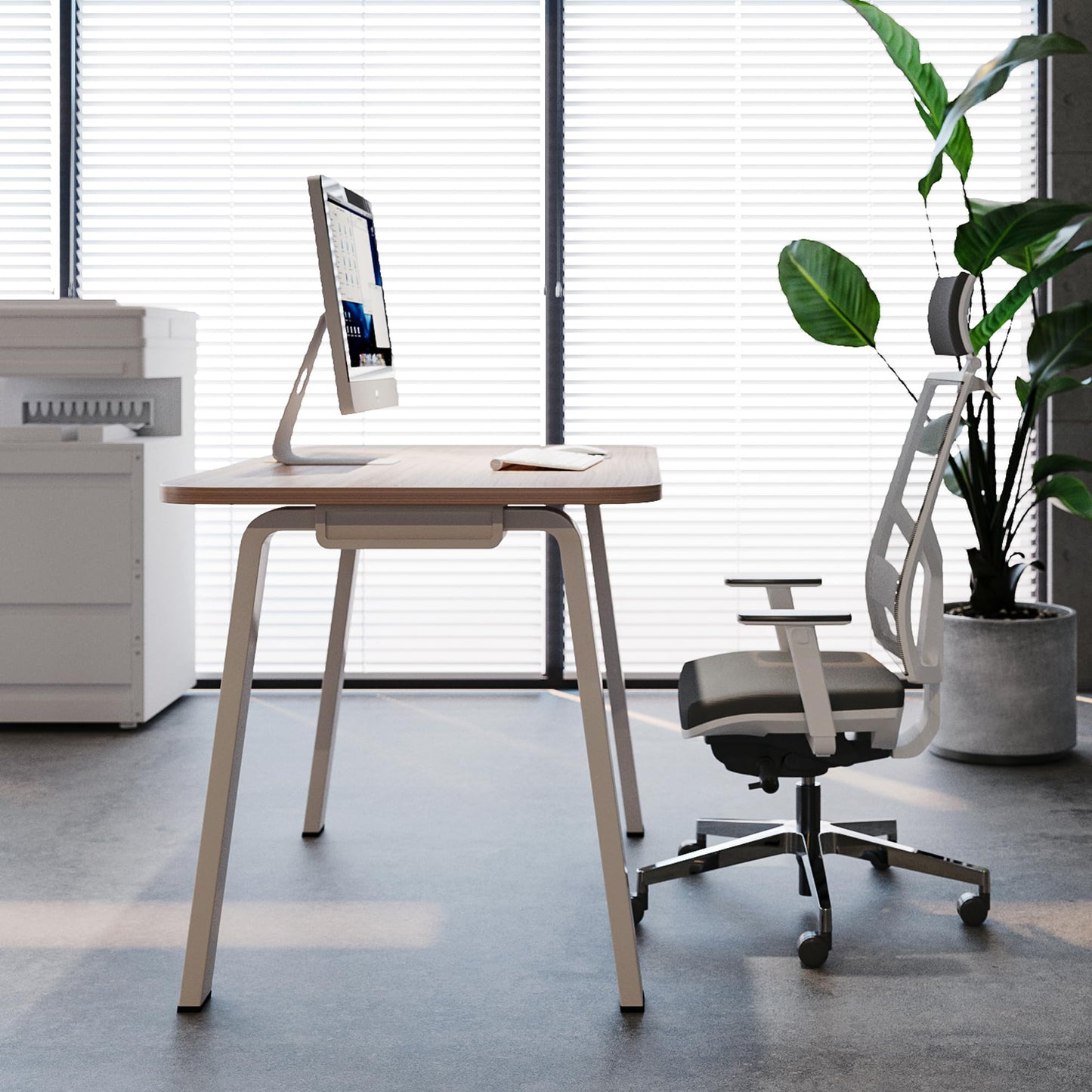 Offee Modular Computer Office Desk, Modern Style Small Study Writing Workstation Table for Home & Business, Standard (47" x 24")