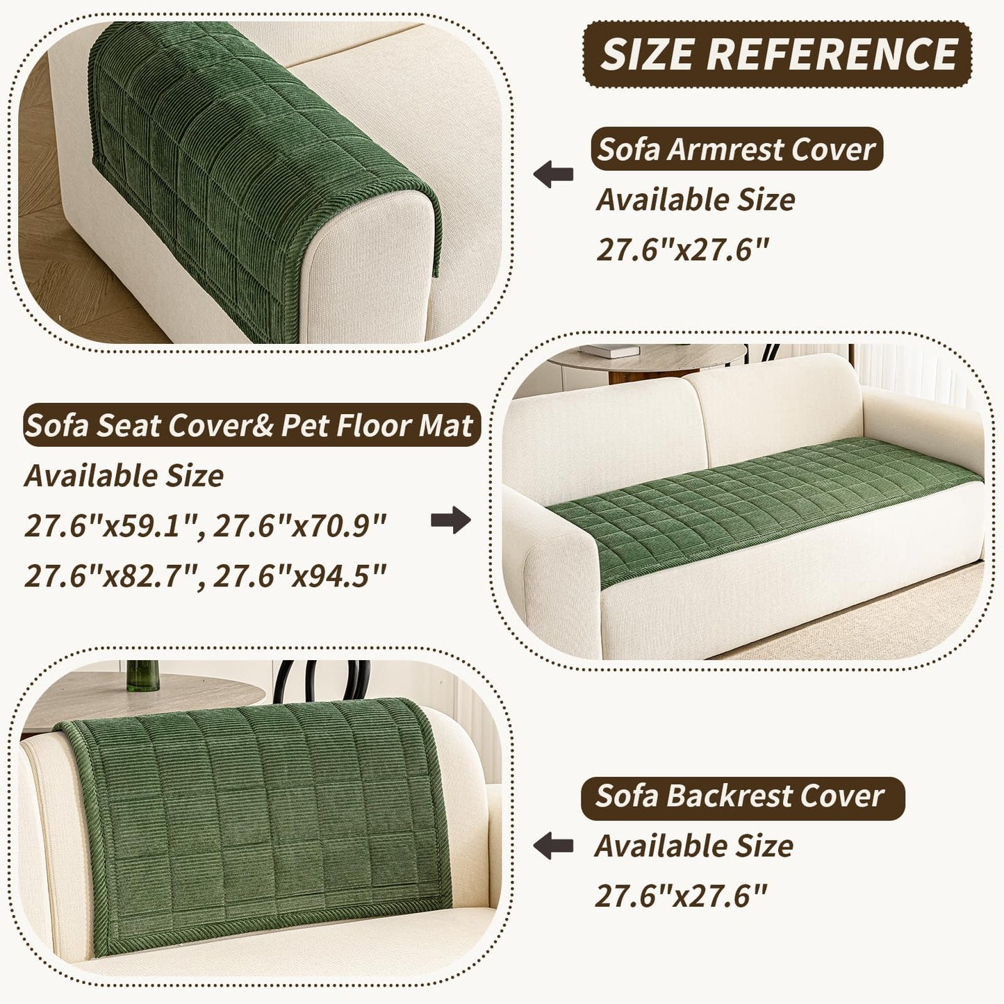 PJLZJFBY Couch Covers for Dogs Washable, 27.6"x82.7" Non Slip Couch Covers for Loveseat Sofa Pet Friendly, Soft Fuzzy Sofa Covers for Pet, Dog Couch Cover Furniture Protector(1PC,Green)