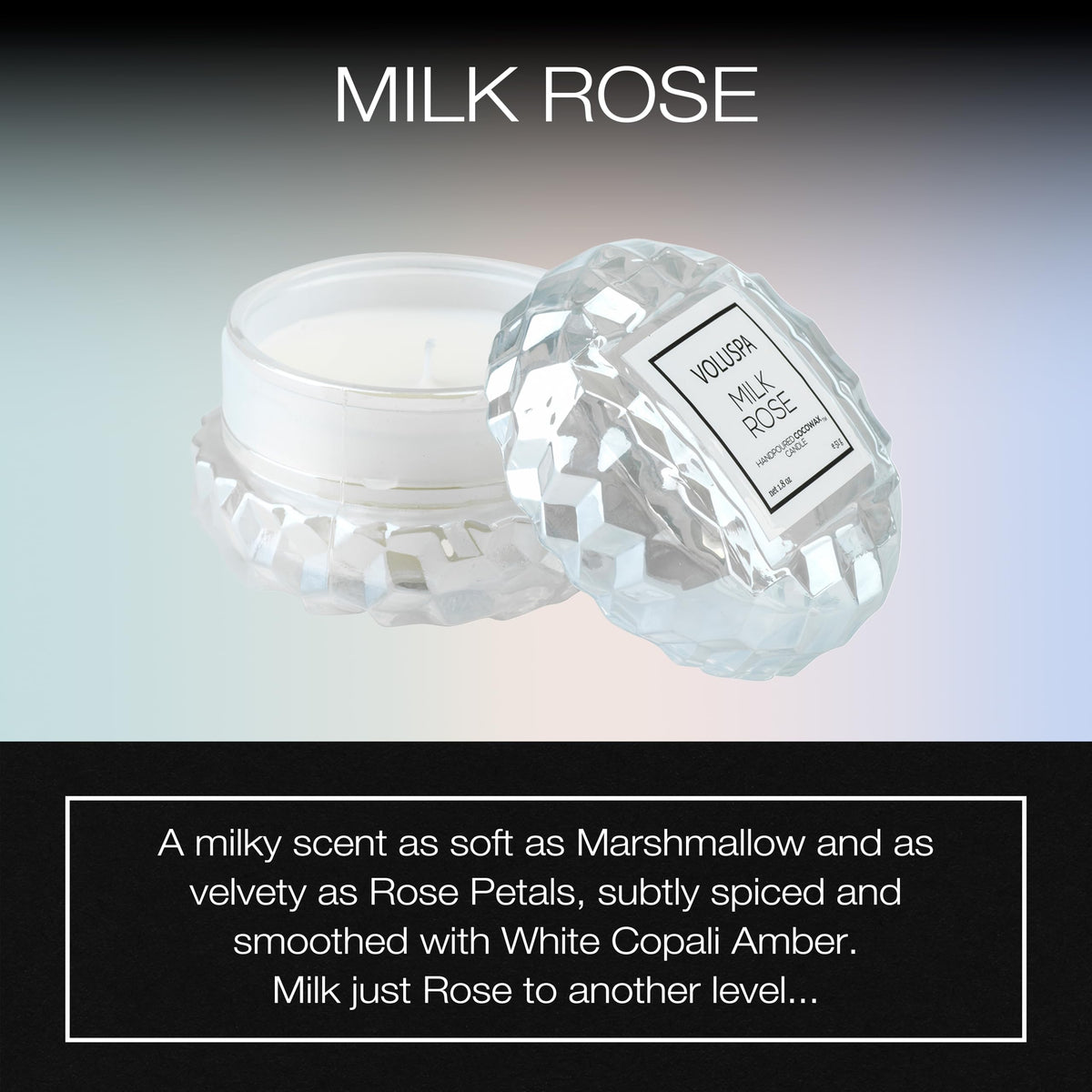 Voluspa Milk Rose, Macaron Candle, 1.8 Ounce, 15 Hour Burn Time, Coconut Wax for Clean Burning, Handcrafted in The USA