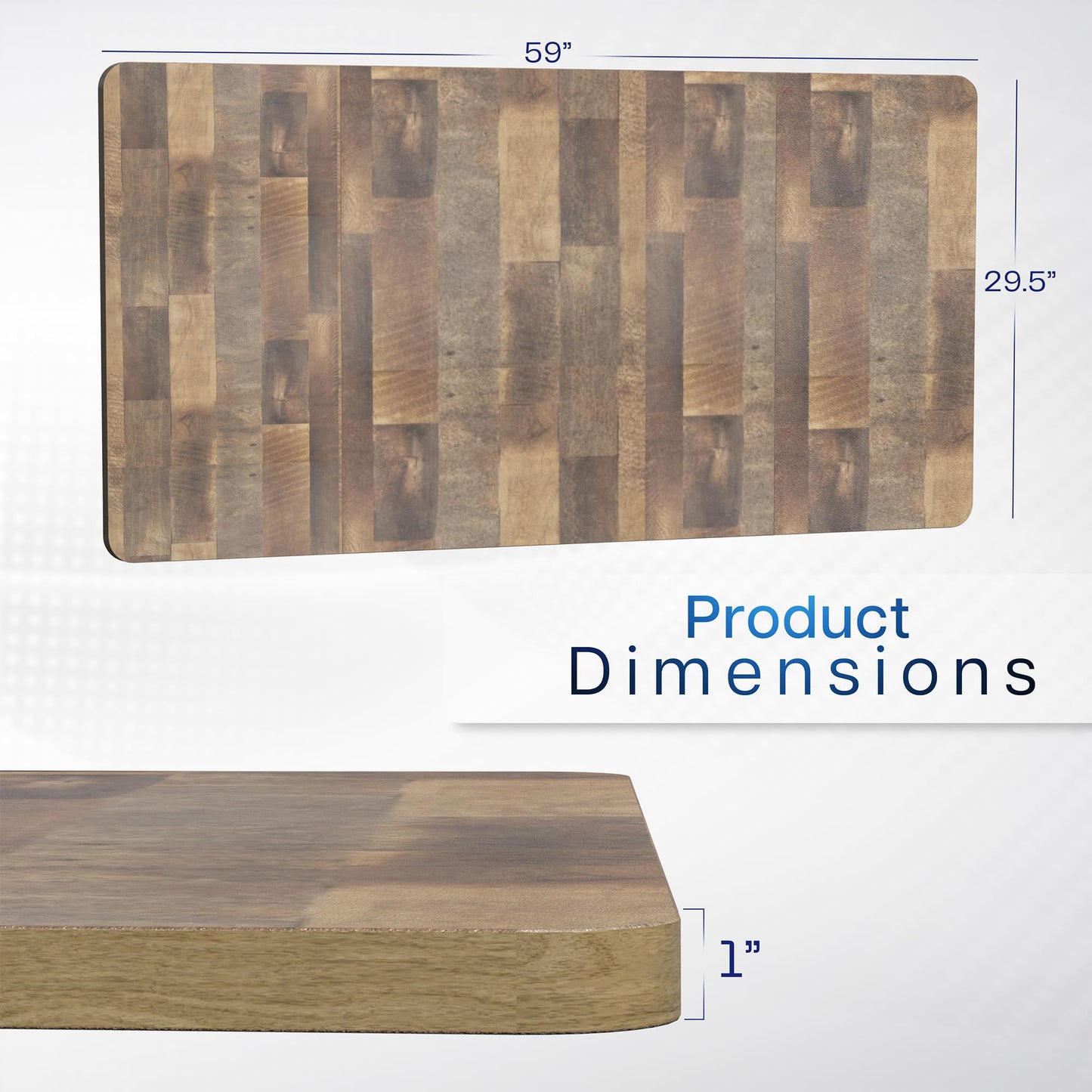 VIVO Universal 60 x 30 inch Table Top for Standard and Sit to Stand Height Adjustable Home and Office Desk Frames, Reclaimed Wood Desktop, DESK-TOP60-30P