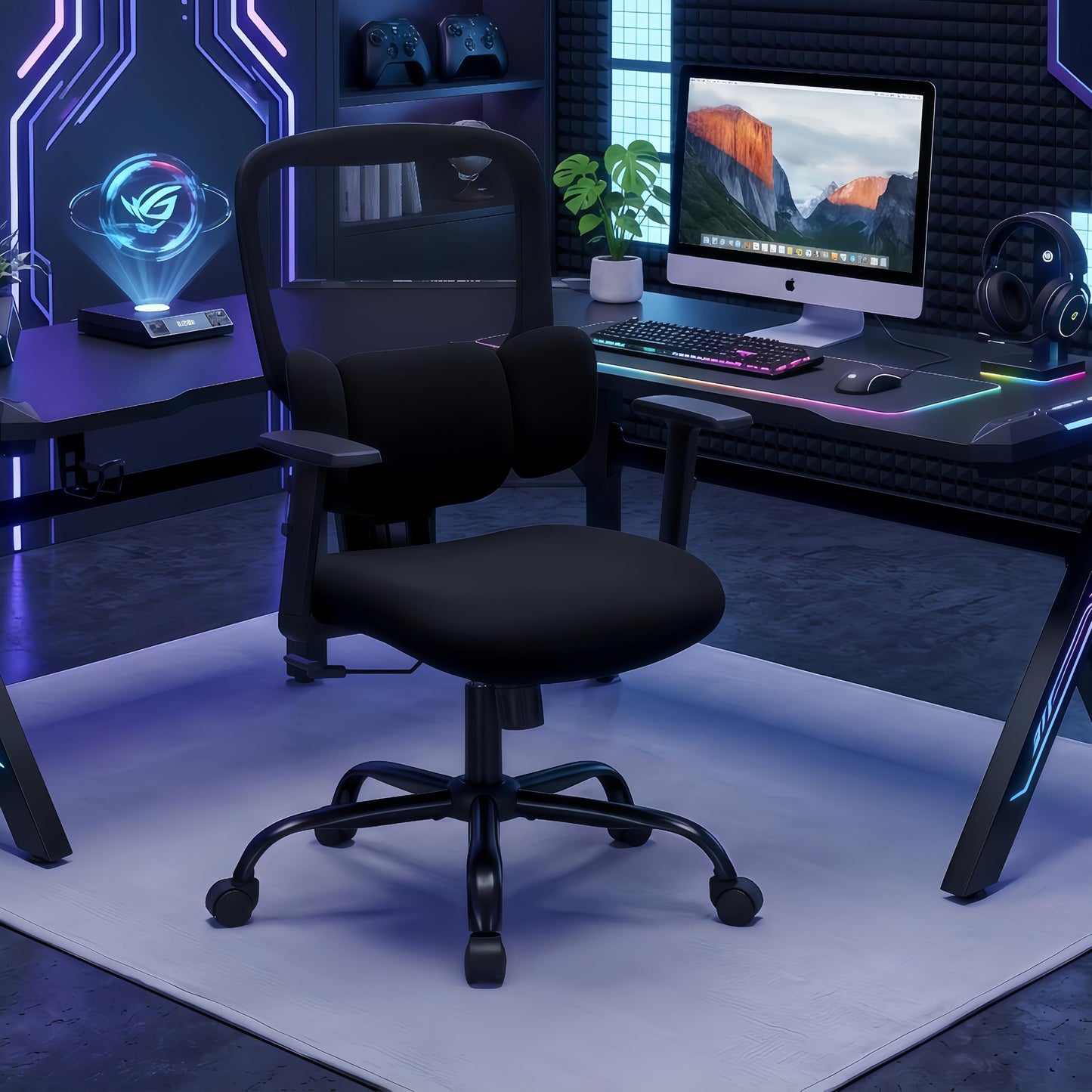 ZLHECTO® Ergonomic Office Chair, Executive Office Chair with Lumbar Support, Adjustable Height Arms 360° Swivel Mesh Desk Chair, Quiet Rolling Computer Chair for Home Office BIFMA Certified-300LBS