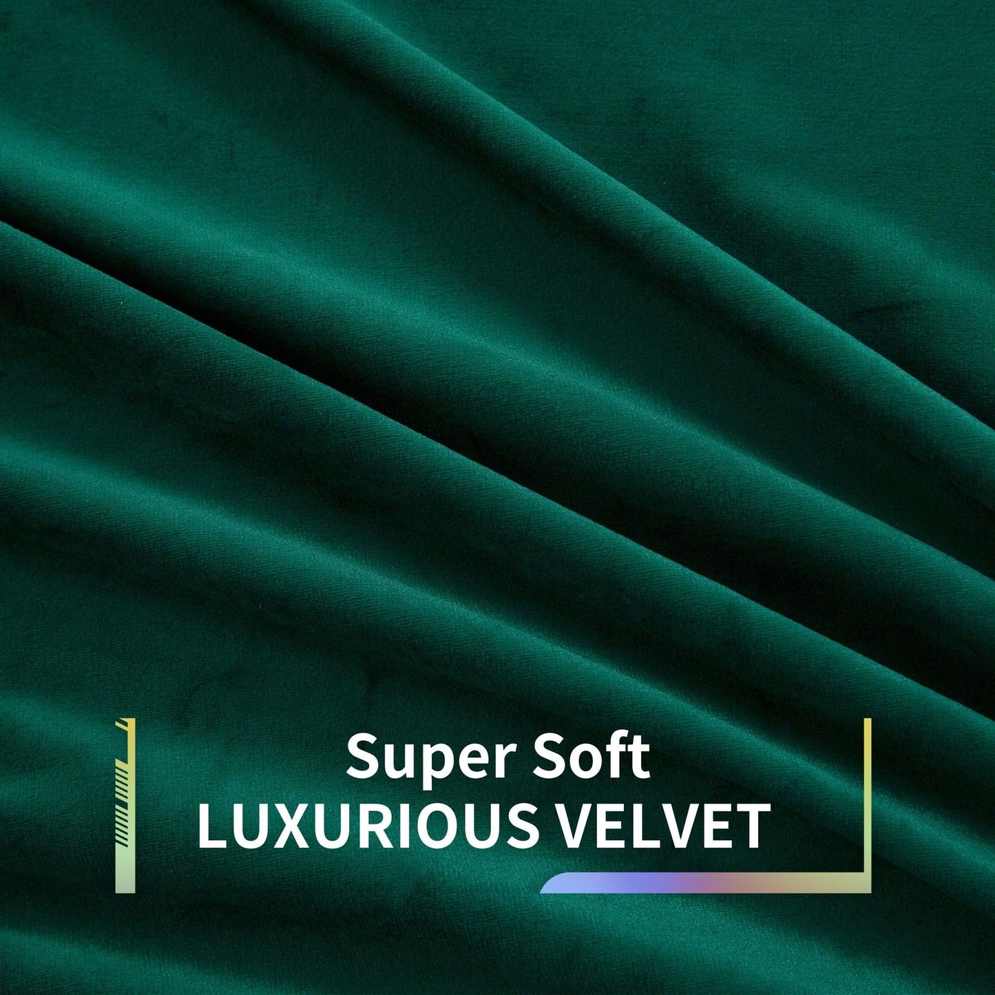 Aljctns Emerald Green Velvet Curtains 90 inches Long Luxury 80% Blackout Curtains for Bedroom Living Room,Thermal Insulated Super Soft Window Drapes Rod Pocket & Back Tab, 52" W x 90" L, 2 Panels