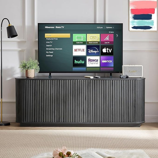 64'' Fluted TV Stand for TVs up to 75'', Modern Long Media Console