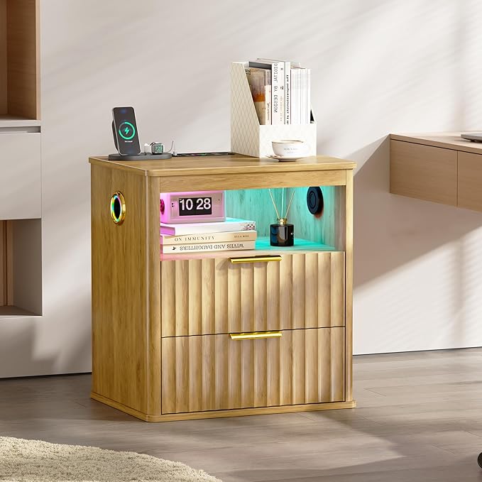 WOOVIVS Modern Nightstand Set of 2