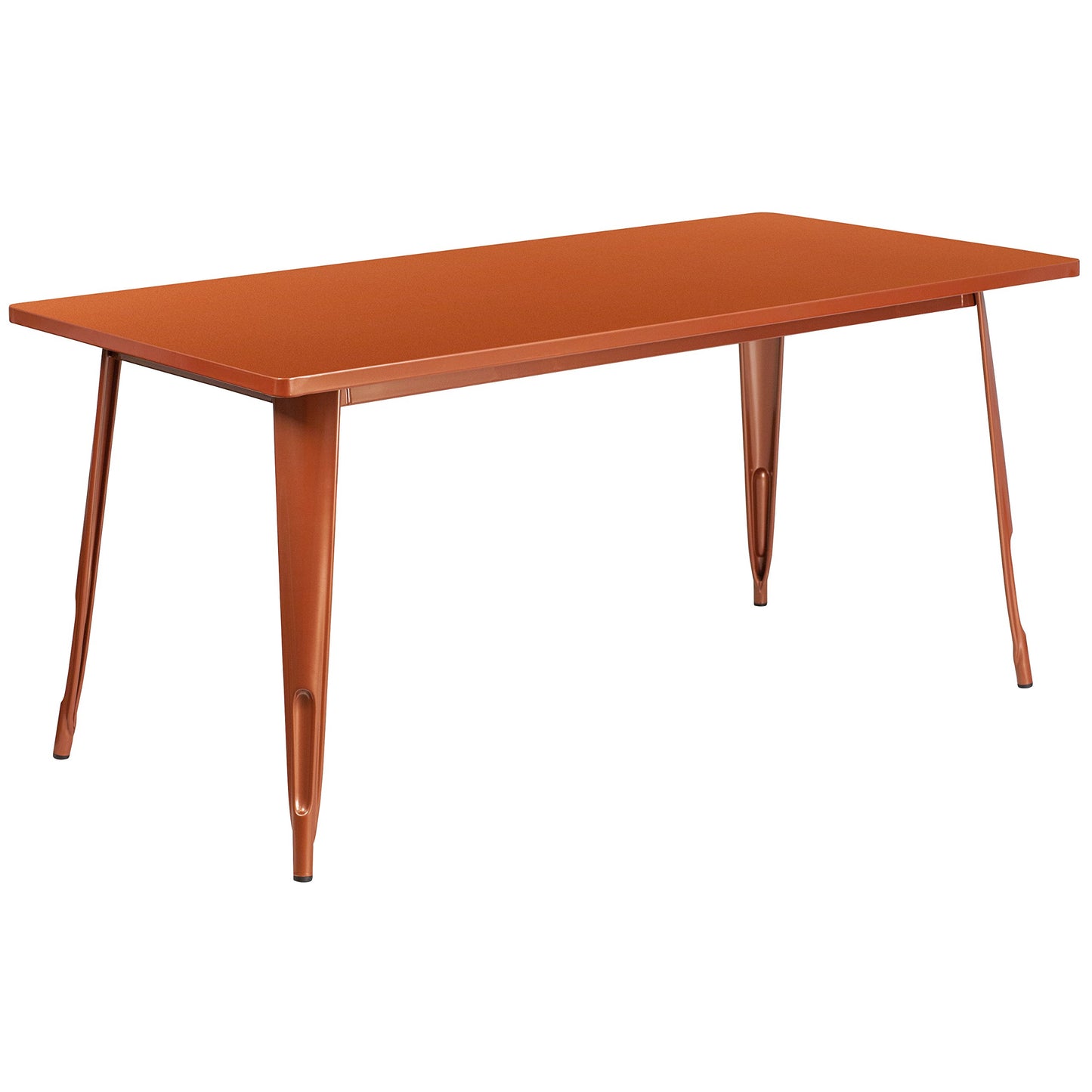 Flash Furniture Charis Commercial Grade 31.5" x 63" Rectangular Copper Metal Indoor-Outdoor Table
