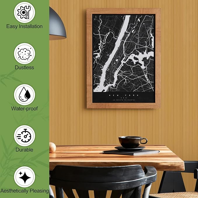 2 Pack Bamboo Wall Panel for Interior Wall Decor, Renewable Pole Wrap