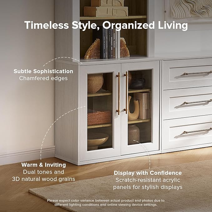 mopio Blake Buffet Cabinet, Small Modular Accent Display Sideboard