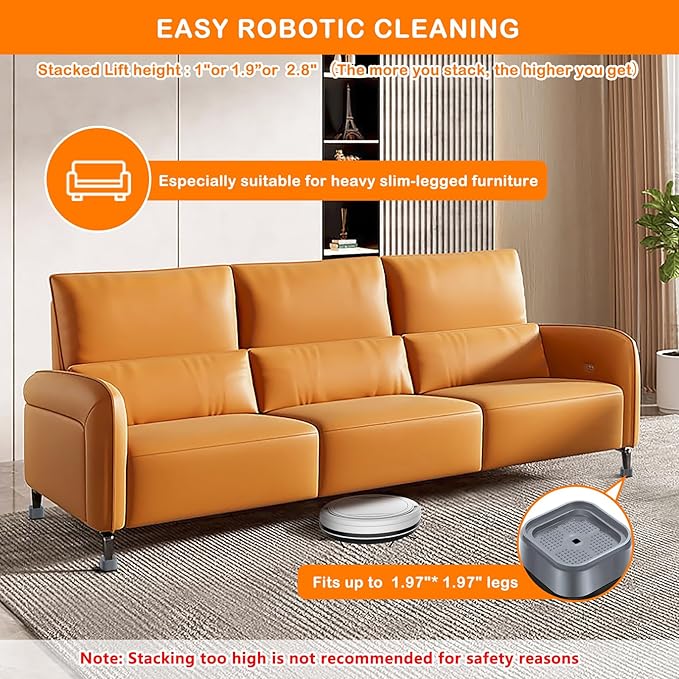 shouwuhho 6 Pack Furniture Risers Adjustable Bed Risers Heavy Duty Lifts Height